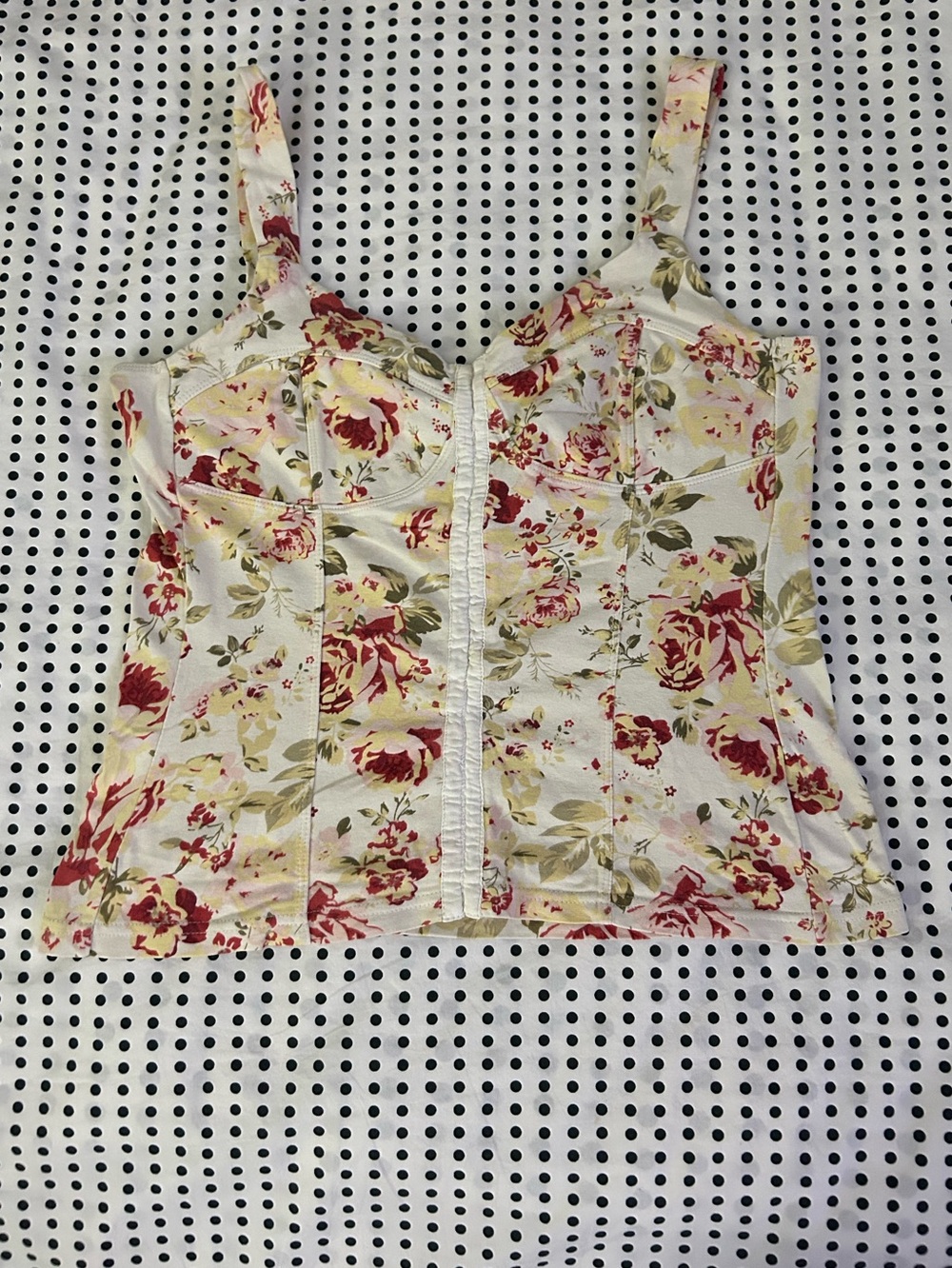Vintage 2000s floral unlined bustier top
